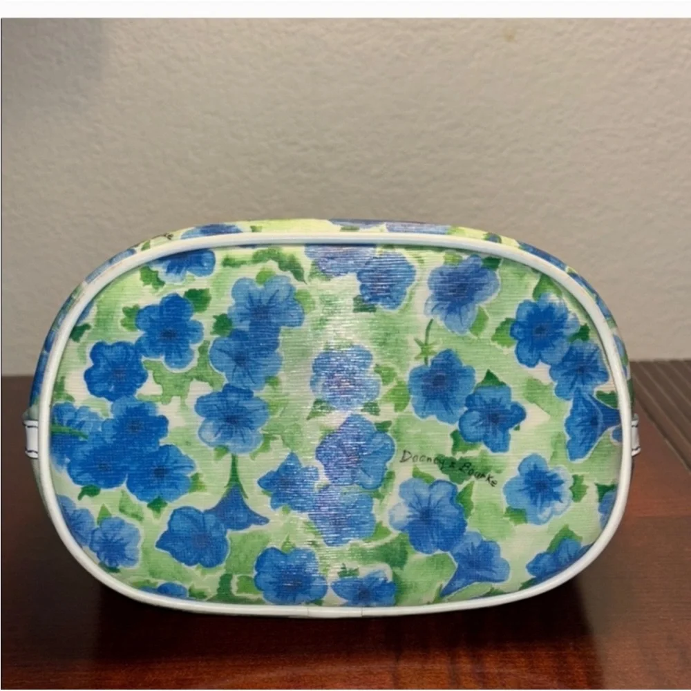 Dooney & Bourke Somerset Watercolor Satchel Purse Blue Green Floral